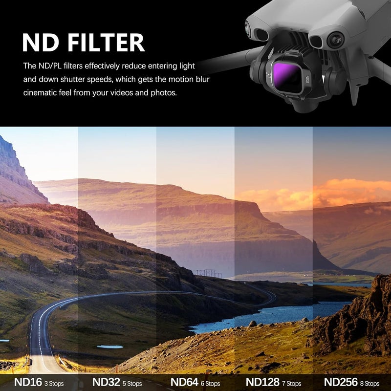 FPVtosky مجموعة فلاتر ND Mini 5 Pro، مجموعة فلاتر متوافقة مع ملحقات DJI Mini 5 Pro، 6 قطع (CPL، ND16، ND32، ND64، ND128، ND256) - Image 4
